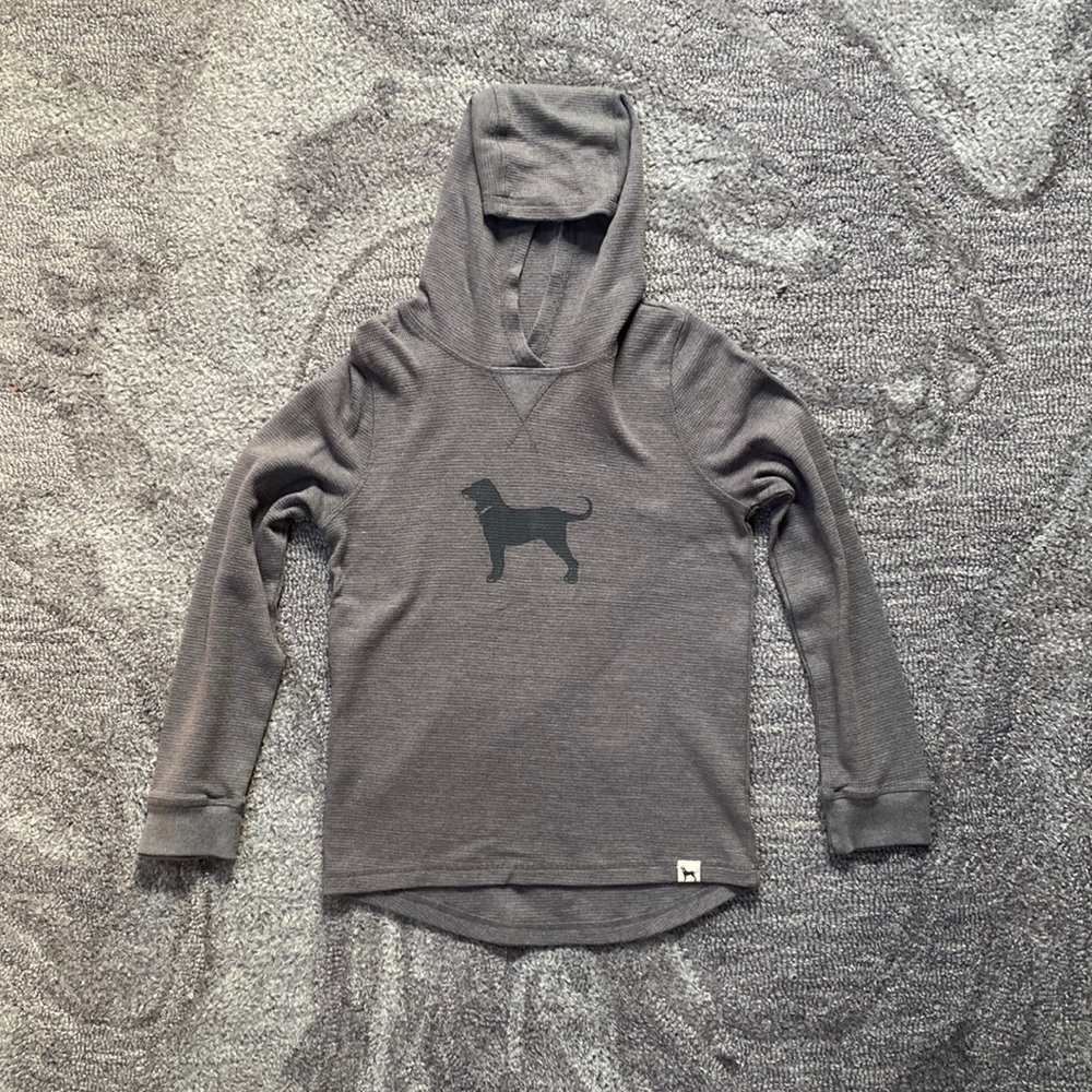 Black Dog hooded long sleeve waffle